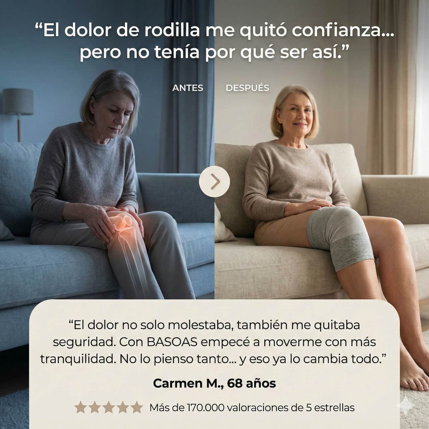 Rodillera compresión de bambú Basoas